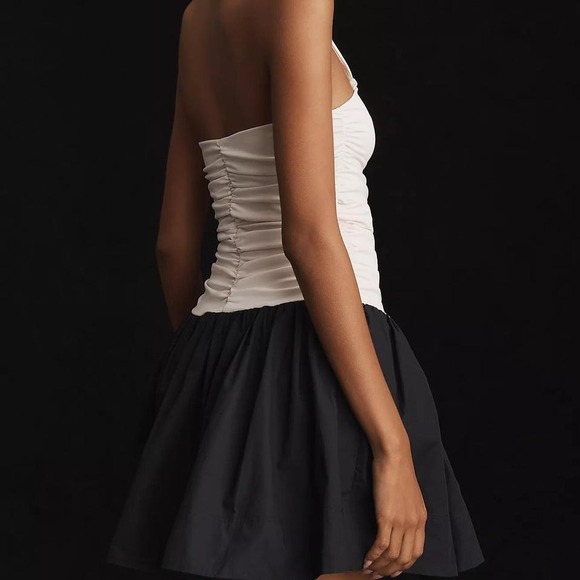 Maeve Halter Twofer Mini Dress Anthropologie Black/White NWT Size XS MSRP $168 - Picture 2 of 4